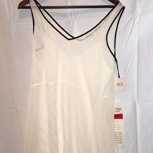 NWT Jack High Low Sleeveless Dress | White with Black accents | Size M